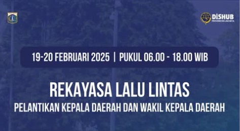 Rekayasa Lalu Lintas 19-20 Februari saat Pelantikan Kepala Daerah di Istana