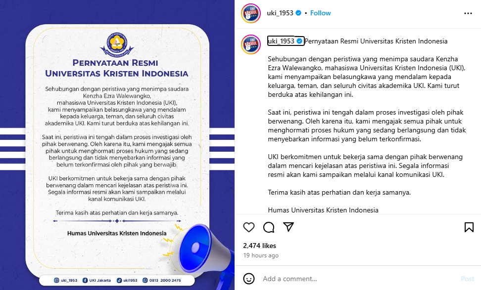 UKI Bakal Bekerja Sama Usut Kematian Mahasiswanya, Polisi Periksa Saksi