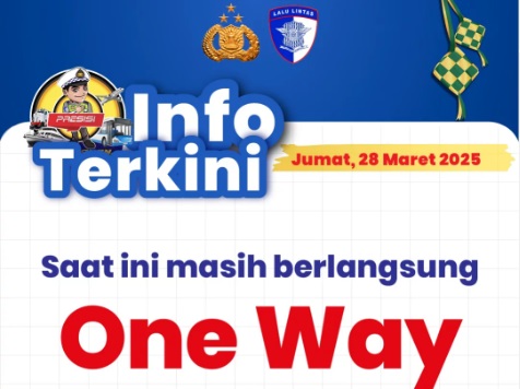 Sistem One Way Diterapkan dari Km 70 Tol Cikampek hingga Km 263 Brebes Barat Pagi Ini