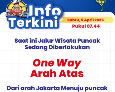 One Way Menuju Puncak Diberlakukan Sabtu Pagi, Ada Peningkatan Volume Kendaraan